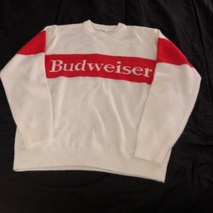 A Budweiser sweater. New, never worn. Size XL.